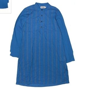 Fabindia Long Sleeve Blue Striped 100% Cotton Kurta Child's 8-10 Years India EUC